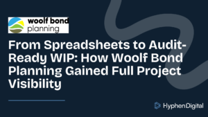 Woolf Bond case study title card by Hyphen Digital